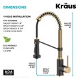 thumbnail image 4 of Kraus KPF-1610SFACBMB Bolden 18-Inch Single Handle Commercial Style Pull-Down Kitchen Faucet with Dual Function Sprayer, Spot Free Antique Champagne Bronze/Matte Black, 4 of 8