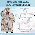 thumbnail image 4 of Oversized Wearable Blanket Hoodie,White Highland Cow Flower Butterfly Pattern Sherpa Blanket Hoodie with Super Pockets,Super Warm Fuzzy Pullover for Women & Men, 4 of 6