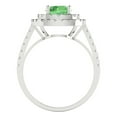 thumbnail image 4 of 1.615 ct Round Cut Simulated Green Diamond Solitaire with Simulated Diamond Accents 14K White Gold Womens Engagement Ring, 4 of 5