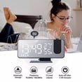 thumbnail image 4 of Led Digital Alarm Clock With Projection 180 °, Radio Alarm Clock With Usb Connection, Large Led Display, Snooze Dual Alarm, 4 Projection Brightness With Automatic Dimmer, 4 of 6