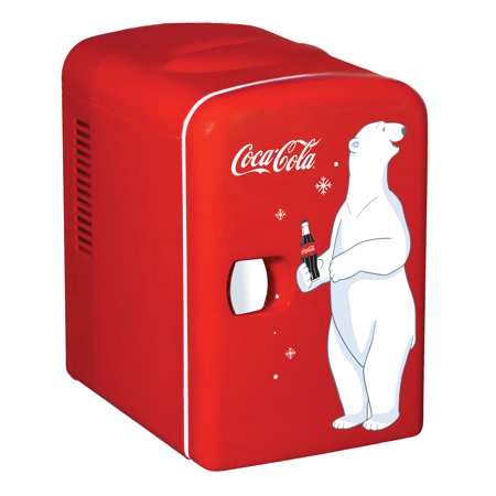 Coca-Cola Personal 6 Can Portable Mini Fridge with Warming,