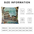 thumbnail image 5 of Orinice  Watercolor Throw Pillow Cushion Cover, Historical Rome Architecture Italy Scene from Tourist Monument European Artwork, Decorative Square Accent Pillow Case,  White, 5 of 5