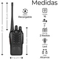 thumbnail image 4 of Raganet, 2 Radios de Comunicación Inalámbrica de Largo Alcance, Walkie Talkies con Baterias Recargables, Bases de Carga y Manos Libres, Rango de frecuencia: 400-470 MHz; 16 Canales, 4 of 9