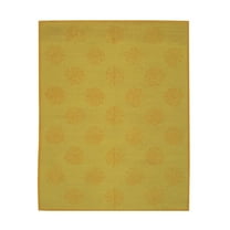 EORC Yellow Handwoven Wool Contemporary Modern Flat Weave Rug, 6' x 8'