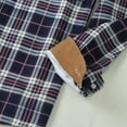 thumbnail image 4 of JSGEK Men's Plaid Padded Shirts Casual Long Sleeve Button Down Lapel Jackets Fashion Slim Fit Winter Warm Tops Blouse Dark Blue M, 4 of 4