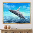 thumbnail image 2 of Designart 'Humpback Whale Jumping Out of Sea' Farmhouse Framed Canvas Wall Art Print, 2 of 5