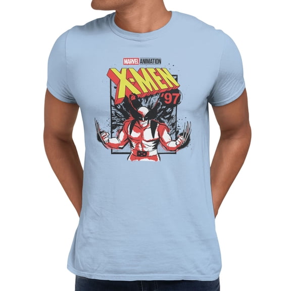Marvel X-men 97 D Wolverine Sketch Retro Aesthetic Men's T Shirt (Light Blue, S-XXXL)