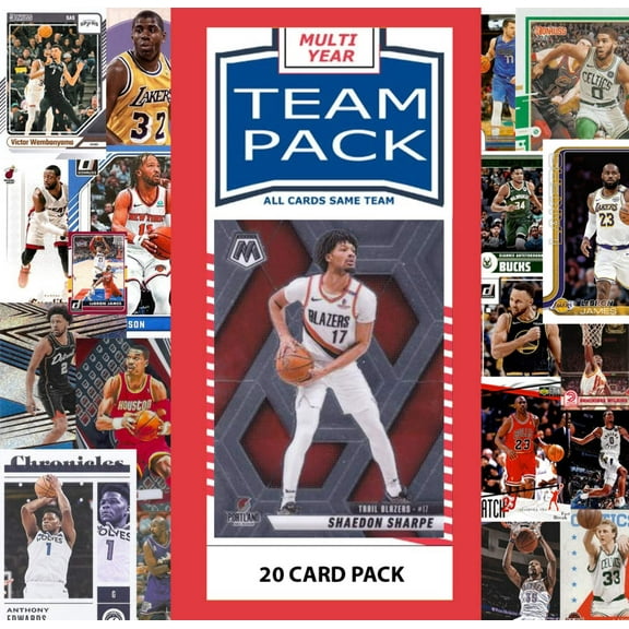 20 Card Multiyear Team Pack Portland Trailblazers 2025 2026 2024 Topps Panini Sharpe