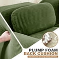 thumbnail image 4 of Aukfa 82" Modular Sectional Sofa, 28" Deep Seats, Corduroy Fabric, Cloud-Comfort Loveseat, Green, 4 of 9