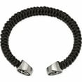 thumbnail image 2 of Stainless Steel Antiqued & Polished Black Leather Anchor Cuff Bangle Made In China -Jewelry By Sweet Pea, 2 of 6