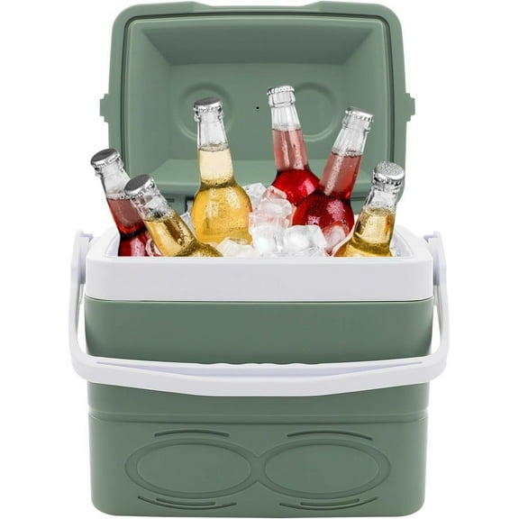 Portable Small Insulated Cooler with Handle, 2.25Gal Lightweight Compact Cooler Box for Picnics Camping Beach, Outdoor Enthusiasts Cooler Bag, Leakproof Design