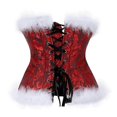 thumbnail image 3 of Women Christmas Corsets Bustiers Overbust Tops Satin Sexy Costume Corset Burlesque Santa Corselet Plus Size XS-6XL, 3 of 4