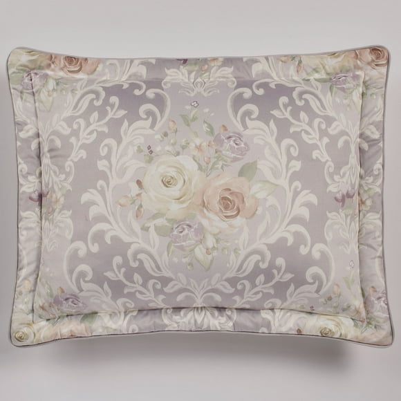 Romantica Collection - Piped Sham - Wisteria - Shabby Chic Style - Matching Decorative Pillows for Bedroom - Romantic Floral Shams Sham Tlrd Standard