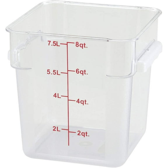 Winco PC Square Storage Container, 8quart,Clear