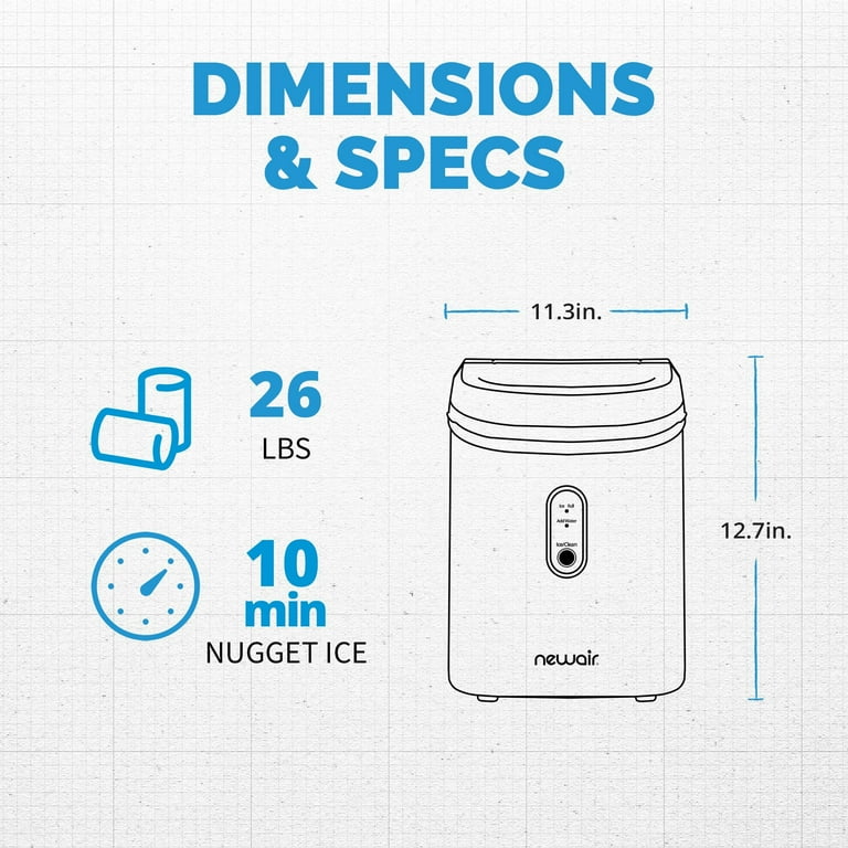 Newair 40 Countertop Nugget Ice Maker In Stainless Steel, 48 OFF
