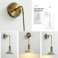thumbnail image 5 of FSLiving Wall Sconces with UL Plug-in Cord Bedside Reading Light E26 Bronze Iron Macaron White Lamp Shade Industrial Wall lamp Fixture for Hallway Kitchen Island Bathroom Lighting,4 Colors, 5 of 7