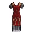 thumbnail image 3 of Vestido de otoño para mujer para banquete Vestido largo sin mangas con borlas y lentejuelas, 3 of 5