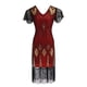 thumbnail image 3 of Vestido de otoño para mujer para banquete Vestido largo sin mangas con borlas y lentejuelas, 3 of 5