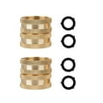 thumbnail image 6 of Brass Garden Hose Adapter 3/4 Inch Double Female Connector | Heavy Duty Metal Fitting | Leakproof and Rustproof | Fits Sprinklers, Nozzles, Faucets | 2 Pack with 4 Washers | 2.8x2.8cm, 6 of 8