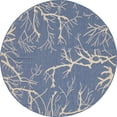 thumbnail image 1 of Unique Loom Collection Botanique Abstrait Pictural Transitionnel Tapis Rond Flatweave Intérieur et Extérieur, 6 Pieds, Bleu Marine / Beige, 1 of 10