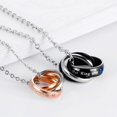 thumbnail image 2 of Collar de acero de titanio para parejas con incrustaciones de diamantes y letras de corona, colgante de acero inoxidable, anillo de plata Forever Love para pareja, aniversario Chris, 2 of 4