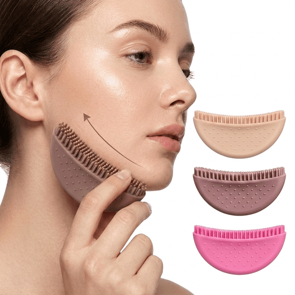 ROSEXIXI Lymphatic Drainage Massager 3PCS Face Scrubber Ergonomic Lymphatic Contour Face Brush Silicone Loofah Facial Cleansing Brush ForDaily Facial Contour Massage Tools