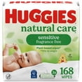 thumbnail image 3 of Huggies Natural Care Sensitive Baby Wipes, Unscented, 3 Pack, 168 Total Count (Select for More), 3 of 14