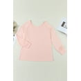 thumbnail image 4 of Melyum Womens Plus Size Long Sleeve V Neck T-Shirt Striped Sheer Mesh Raglan Tees Loose Casual Tops, 4 of 5