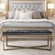 thumbnail image 5 of Banco Otomano de Terciopelo FurnitureR Capitoné para 2 o 3 Personas Gris, 5 of 6