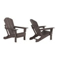 thumbnail image 3 of WestinTrends Malibu 3-PC Outdoor Patio Plastic Adirondack chair set with Coffee table ( 2 seater ), Dark Brown, 3 of 12