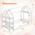 thumbnail image 3 of Costway Lit Cabane Format Simple Lit Montessori au Sol avec Étagères de Rangement Détachables Blanc, 3 of 10
