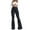 Black, variant on Jeans for Women High Waisted Lacing Stretch Wide Leg Bell-Bottomed Pants