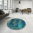 thumbnail image 4 of Ahgly Company Machine Washable Indoor Rectangle Transitional Deep-Sea Blue Area Rugs, 5' x 7', 4 of 7