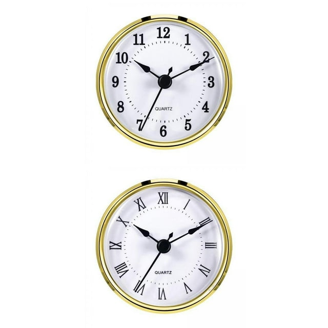 GROWTH TANK 2Pcs Clock Insert for Home Wall Gold Rim Roman Gold Rim Arabic