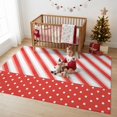 thumbnail image 6 of Red White Diagonal Stripe Washable Area Rug 5 x 7 ft Minimalist Christmas Polka‑Dot Soft Non‑Slip Rugs Stain Repellent Indoor Mats for Living‑Room, Formal Dining Room, Recreation Room, 6 of 9