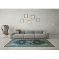 thumbnail image 3 of Ahgly Company Indoor Rectangle Medallion Light Blue Traditional Area Rugs, 8' x 10', 3 of 4