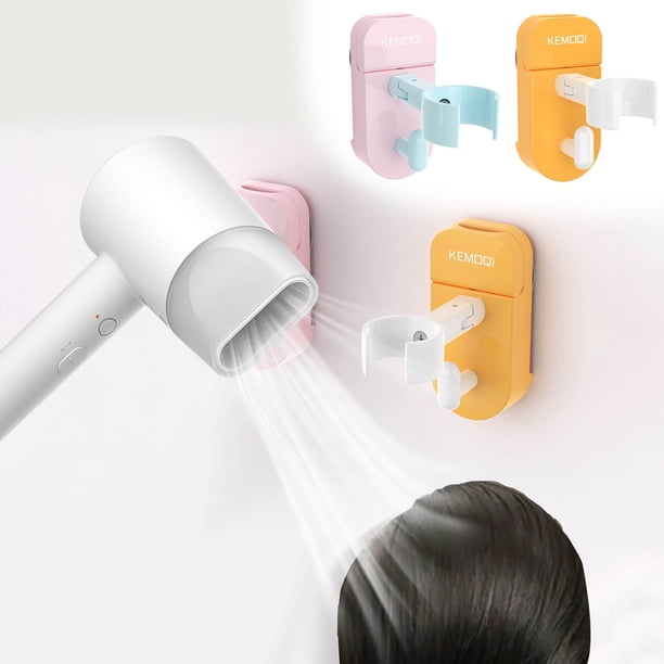 XWSHYW Ganchos para Adornos Estante para Secador de Pelo - Sin Perforaciones Ventosa Sin Ventosa Montado En La Pared Colgador Soplador Medios de Almacenamiento de Secador de Pelo Giratorio Lazy