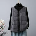 thumbnail image 2 of RXMEKW Veste Sans Manches à Capuche pour Femmes, Doudoune Sans Manches Unie Décontractée avec Poches, Manteau Matelassé à Col Rond pour Usage Quotidien, 2 of 9