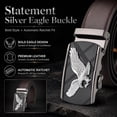 thumbnail image 2 of TRISJEM Men's Eagle Ratchet Belt with Automatic Buckle, 1.38" Composite Leather Dress Belt, Adjustable Cut-to-Fit Big and Tall Belt for Jeans and Pants, Black or Brown, Waist 33"-61", 2 of 8