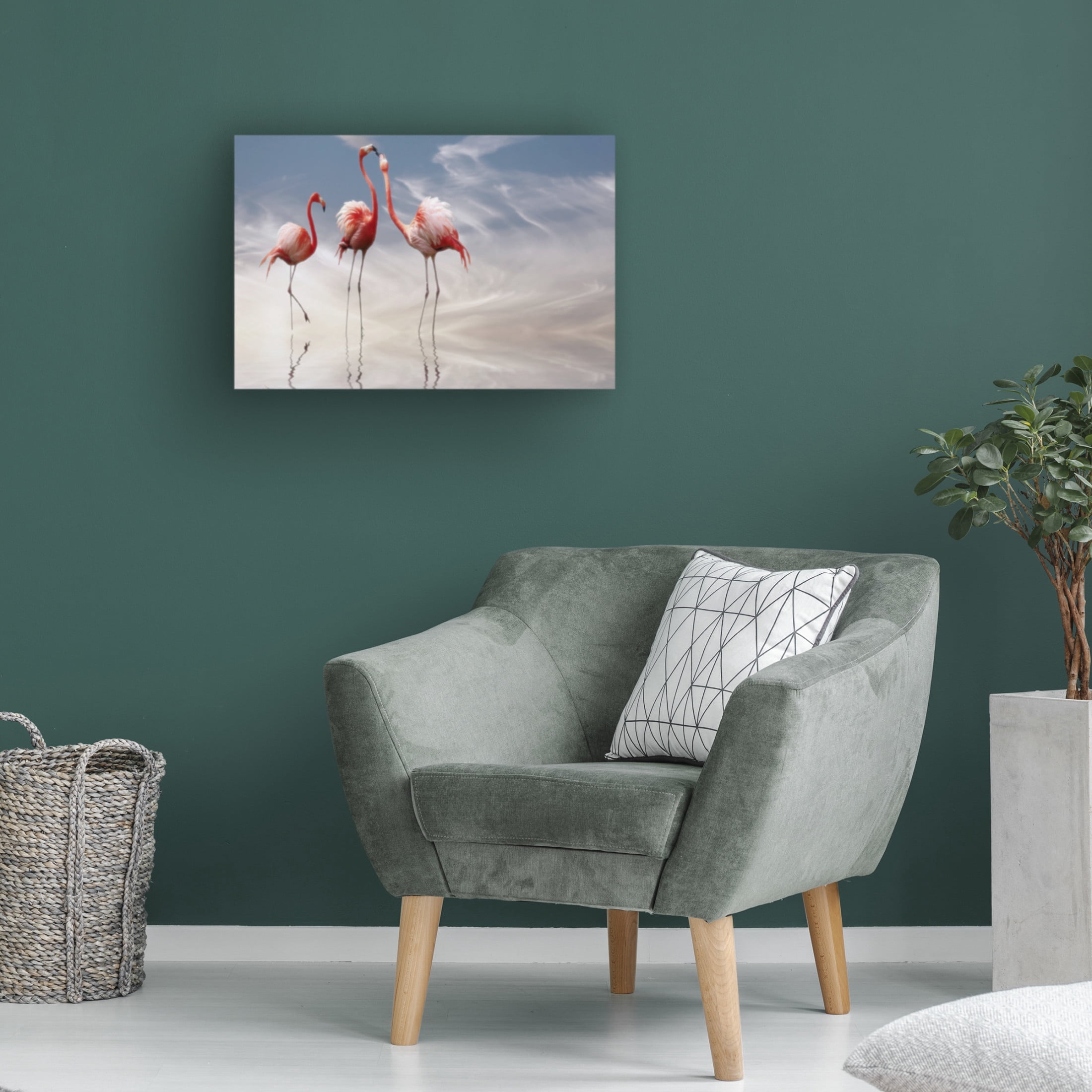 Trademark Fine Art Anna Cseresnjes  Flamingos Canvas Wall Art