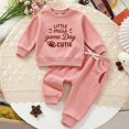 thumbnail image 2 of Karoyedx Girls Spring Outfits Toddler Baby Girl Fall Clothes Baseball Print Long Sleeve Sweatshirt and Pants Sets 2pcs Winter Outfits Pink Size,6-12 Months, 2 of 5
