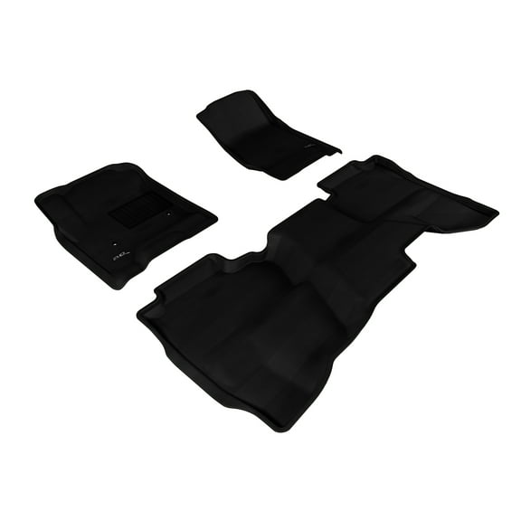 3D MAXpider Custom Fit KAGU Floor Mat (BLACK) Compatible with GMC SIERRA DOUBLE CAB 2014-2019 - Full Set