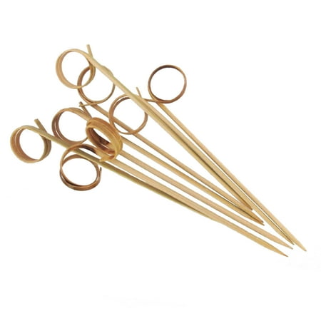 

BambooMN 5.9 Decorative Loop Ring Card Holder Cocktail Fruit Sandwich Picks Skewers for Catered Events Holiday s Restaurants or Buffets Party Supplies 100 Pieces