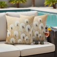 thumbnail image 4 of White Dandelion Outdoor Waterproof Pillow Covers, Country Botanical Floral Flowers Plants Decorative Square Throw Pillowcase Sofa Cushion Sham for Patio/Couch/Chair, 20"x20" 2 Pack, 4 of 8