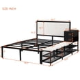 thumbnail image 6 of Euroco Metal Full Size Platform Bed with Two-Tier Storage Shelves, Wooden Storage Cabinet for Kids Teens, Black, 6 of 11