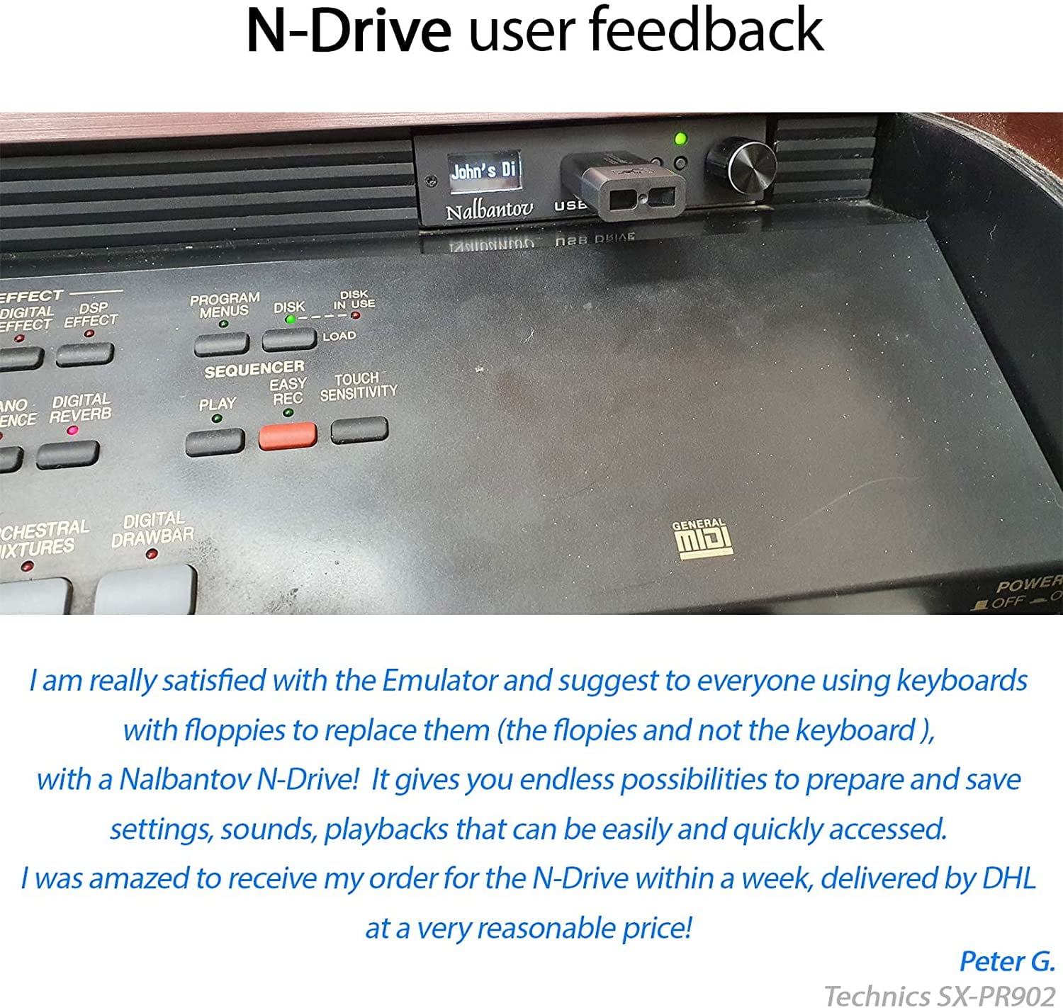 USB Emulator N-Drive eXtreme for Technics SX PR604, PR702, PR703, PR902, PR903