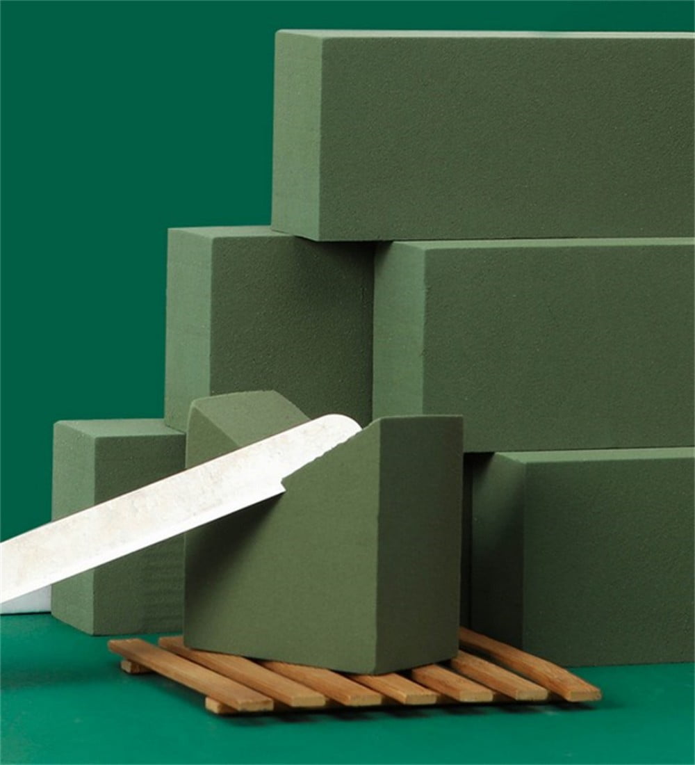 6 Pcs Floral Foam Bricks for Fresh Flower, Happon Green Florist Flower Styrofoam, Flower Arrangement Brick Supplies for Florist Craft