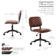 thumbnail image 5 of Porthos Home Kato Swivel Office Chair With PU Leather Upholstery, Low Back, Instant Adjustable Height And Durable Roller Caster Wheels (Armless Design Is Suitable For Small Offices And Home Studios), 5 of 6