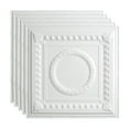 thumbnail image 1 of Fasade Rosette 2ft x 2ft Vinyl Lay In Ceiling Tile Matte White 5pk, 1 of 2