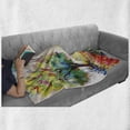 thumbnail image 6 of Nature Soft Flannel Fleece Blanket, Colorful Hand Drawn Flowers Grass and Trees Forest Rural Scenery Watercolors Artwork, Cozy Plush for Indoor and Outdoor Use, 70" x 90", Multicolor, by Ambesonne, 6 of 6